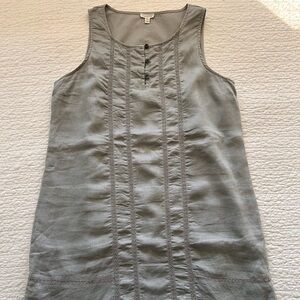 Garnet Hill Linen Tunic Dress in Light Grey